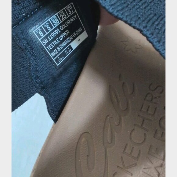 Skechers Cali Beverlee Timeless Touch Navy Women's Wedge Sandals Size 8 - Picture 4 of 5